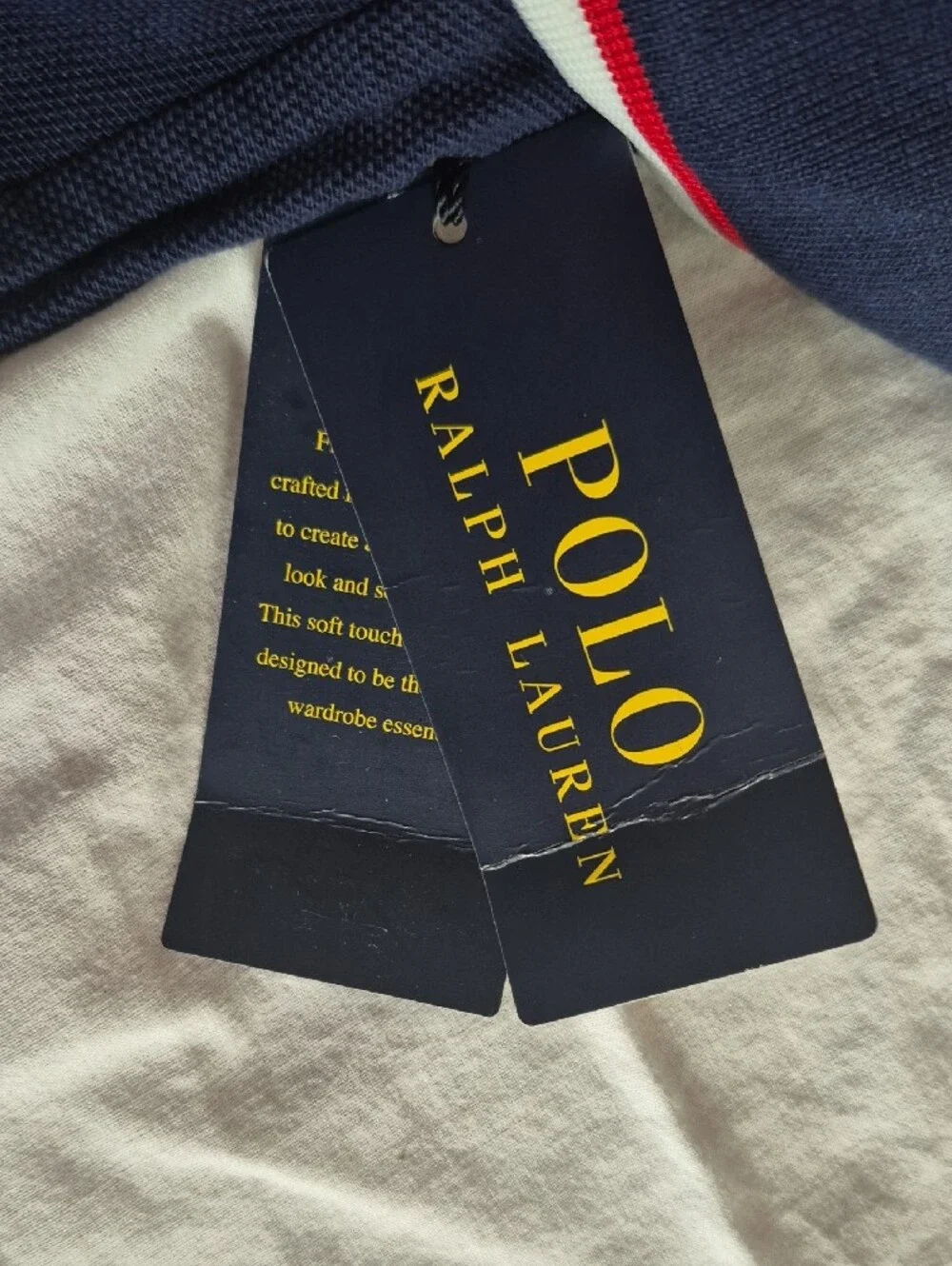 Nwt Ralph Lauren Navy Polo with Red Embroidered Pony & red & White Trim